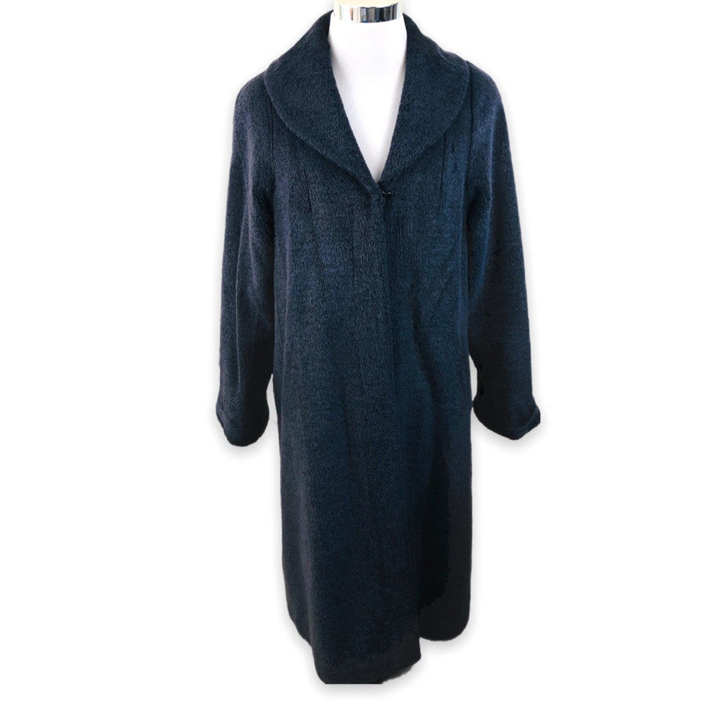 Vintage HF Greenfield Sons Faux Fur Coat Womens Medium 10 12‎ Pockets Gray